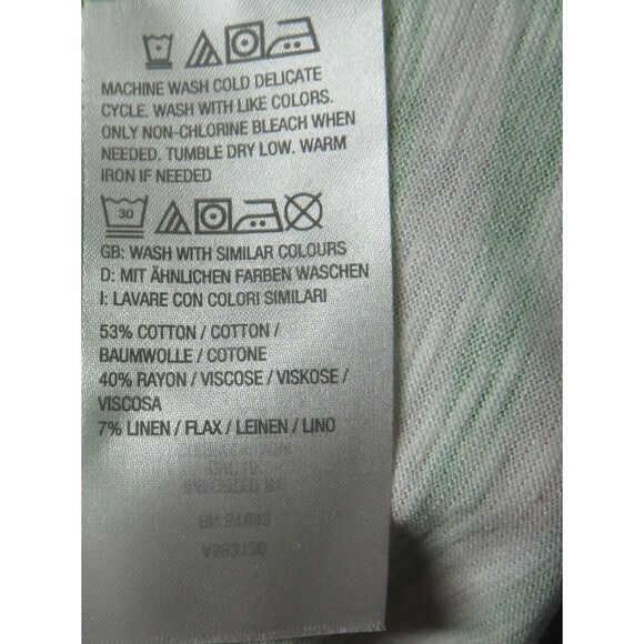 Candace Cameron Bure Sunkissed Linen Blend Green Striped V Neck Tank Dress XXS - Picture 2 of 7